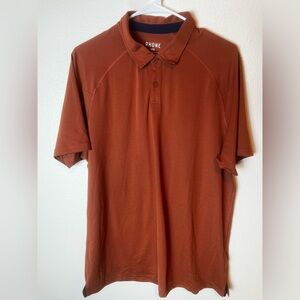 Rhone Delta Pique Polo Golf Shirt in Orange Performance Stretch 101346 Size L
